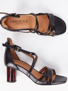 Frankie4 ABi Black Leather Heel Size 8